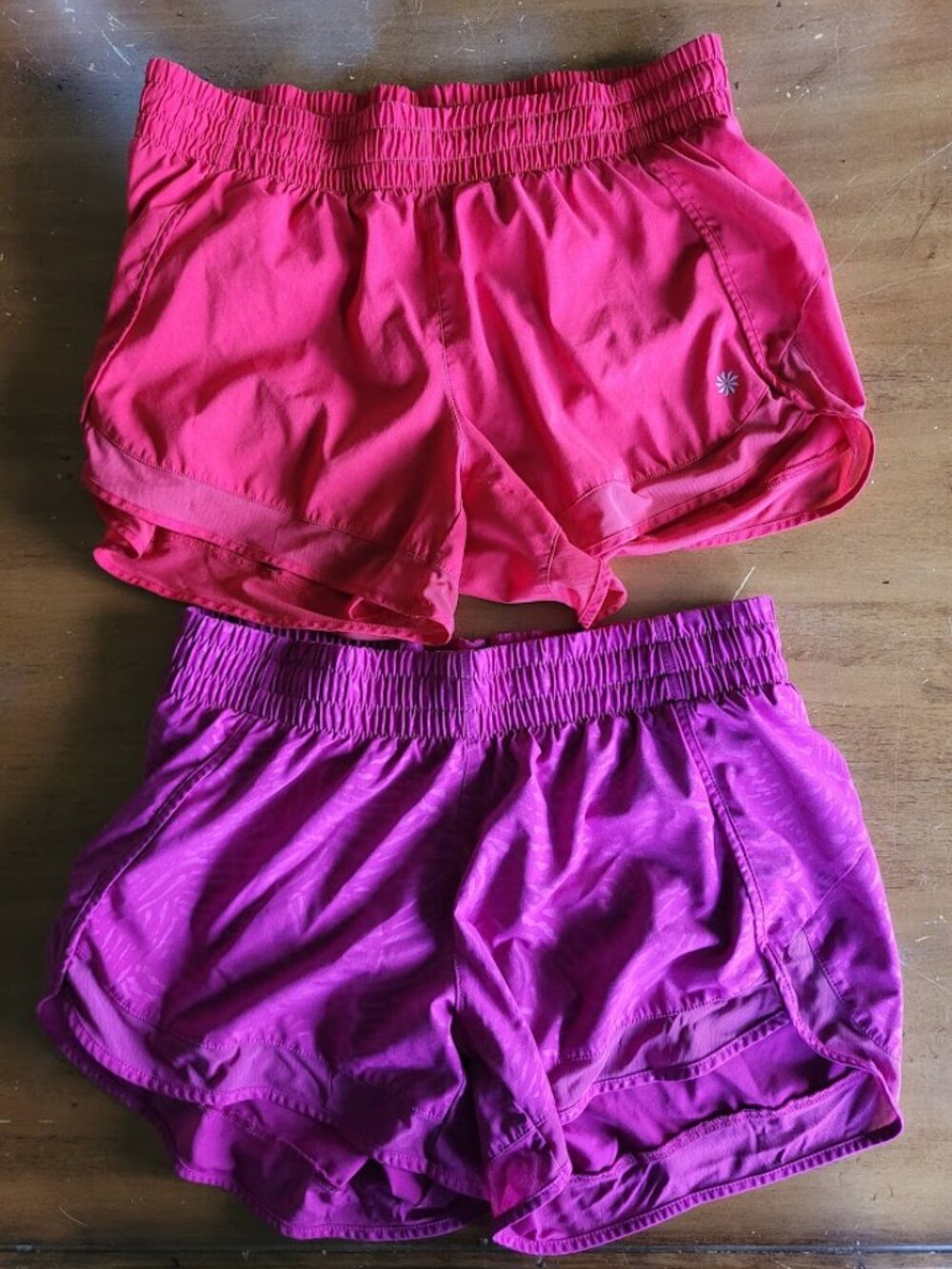 Athleta 4" Mesh Running Shorts Bundle 2 Pairs - Red Purple Size Small
